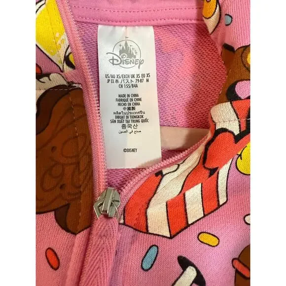 Disneyland Disney Eats Pink Half Zip Pullover Hoodie Hooded Sweatshirt Size XS‎ - Picture 4 of 4